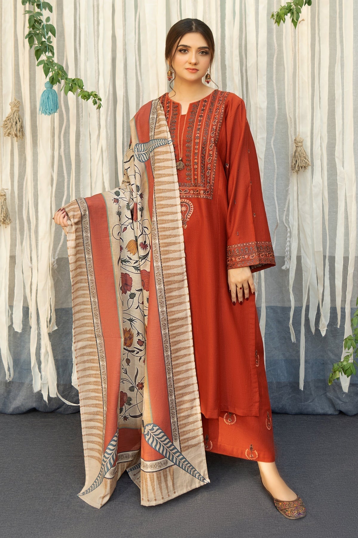 URGE -  Luxury Embroidered 3-Piece in Lawn UNSTICED AS-33