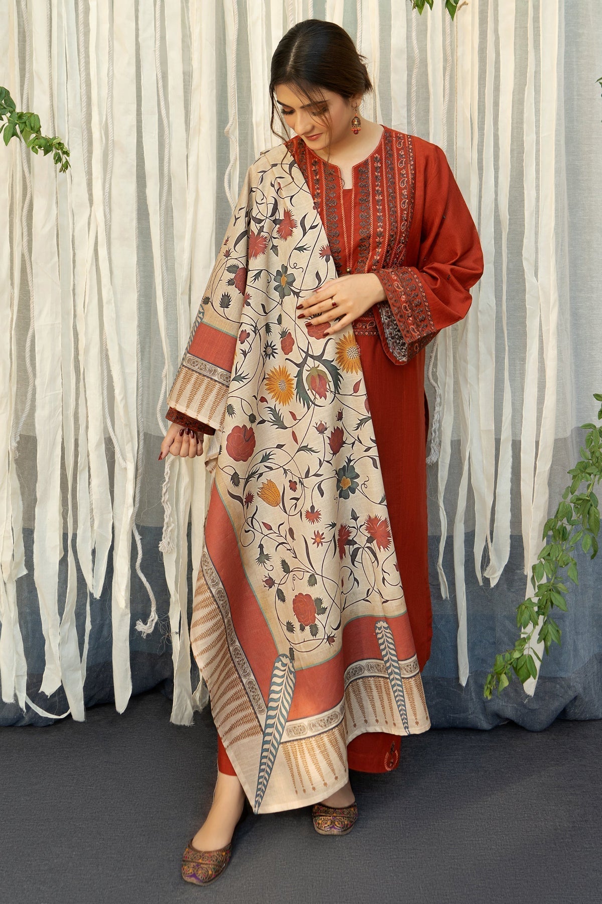 URGE -  Luxury Embroidered 3-Piece in Lawn UNSTICED AS-33