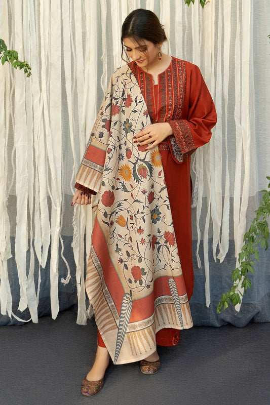 URGE -  Luxury Embroidered 3-Piece in Lawn UNSTICED AS-33