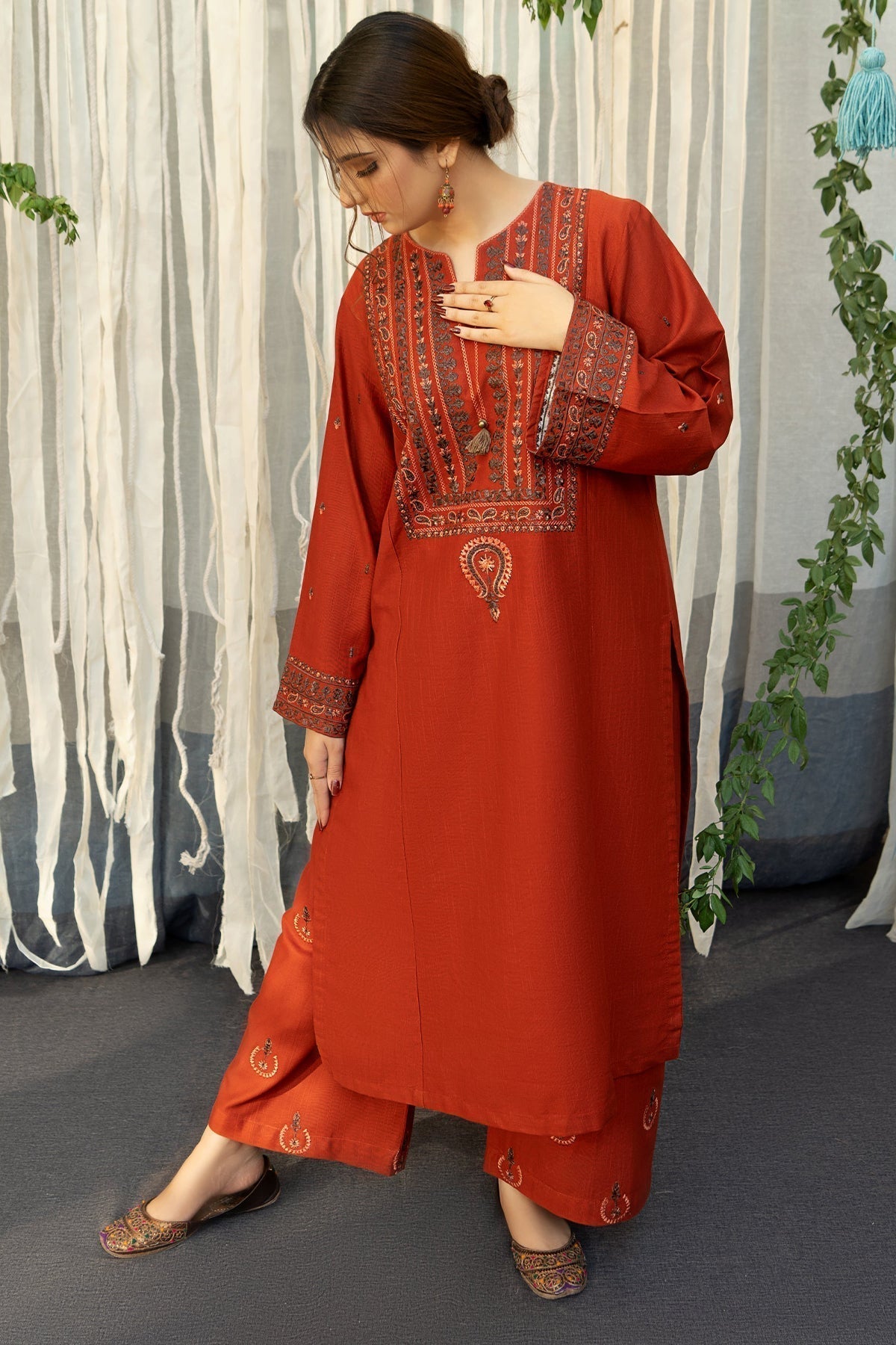 URGE -  Luxury Embroidered 3-Piece in Lawn UNSTICED AS-33