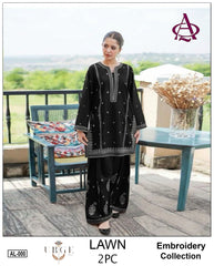 Embroidered 2Pc Lawn Unstitched Summer Dress - AL-000B