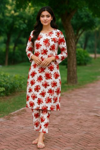 2025-FLORAL PRINTS 2PC SUMMER WEAR