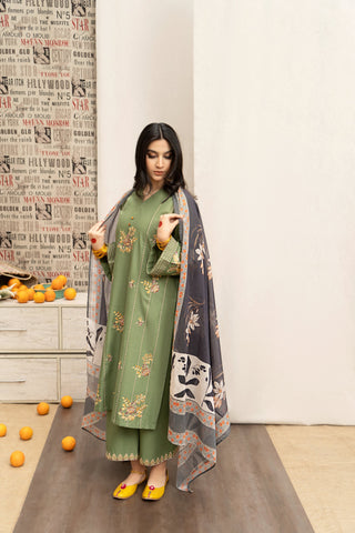 HABIBA – Luxury Embroidered 3-Piece in DHANAK