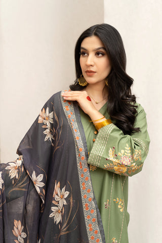HABIBA – Luxury Embroidered 3-Piece in DHANAK