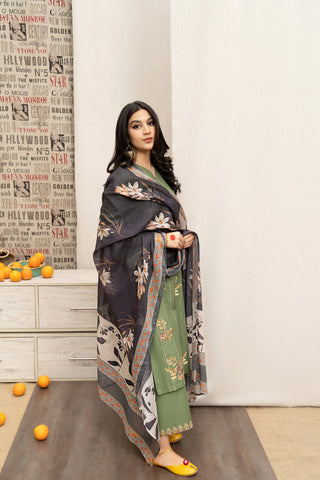HABIBA – Luxury Embroidered 3-Piece in DHANAK