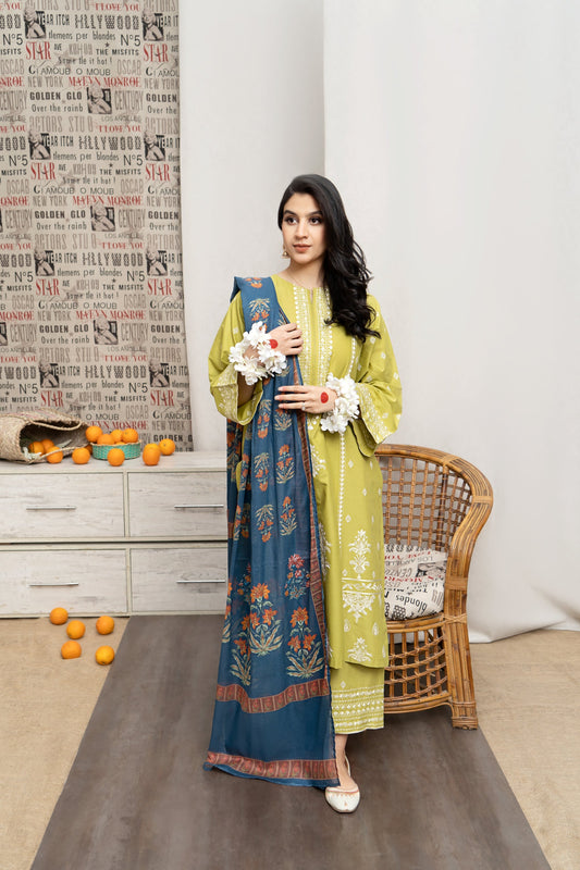 Urge – Luxury Embroidered 3-Piece in Lawn unsticed AS-28