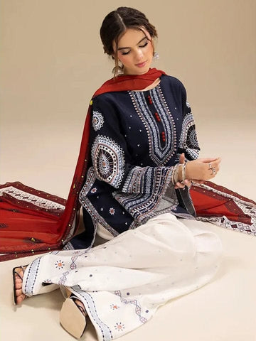 Rangrez-Haevy Embroidered 3-piece suit (UNSTITCHED)FT-9