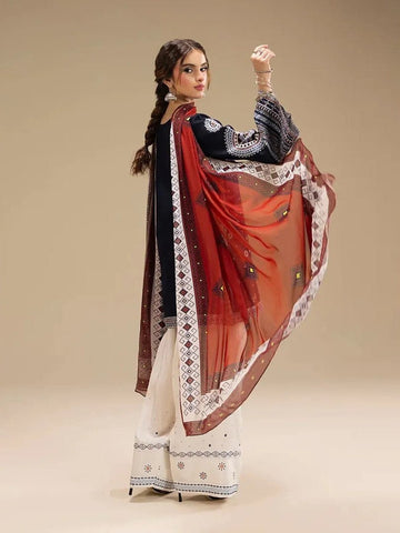 Rangrez-Haevy Embroidered 3-piece suit (UNSTITCHED)FT-9