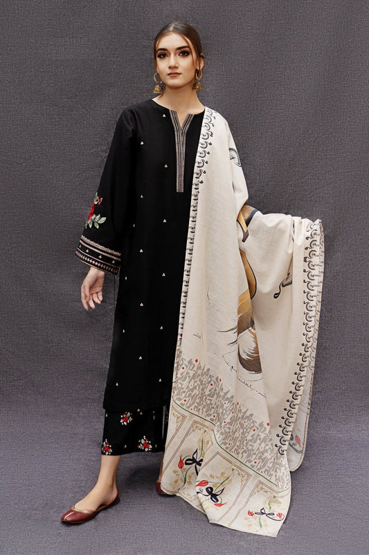 URGE -  – Luxury Embroidered 3-Piece in Lawn UNSTICED AS-02-B