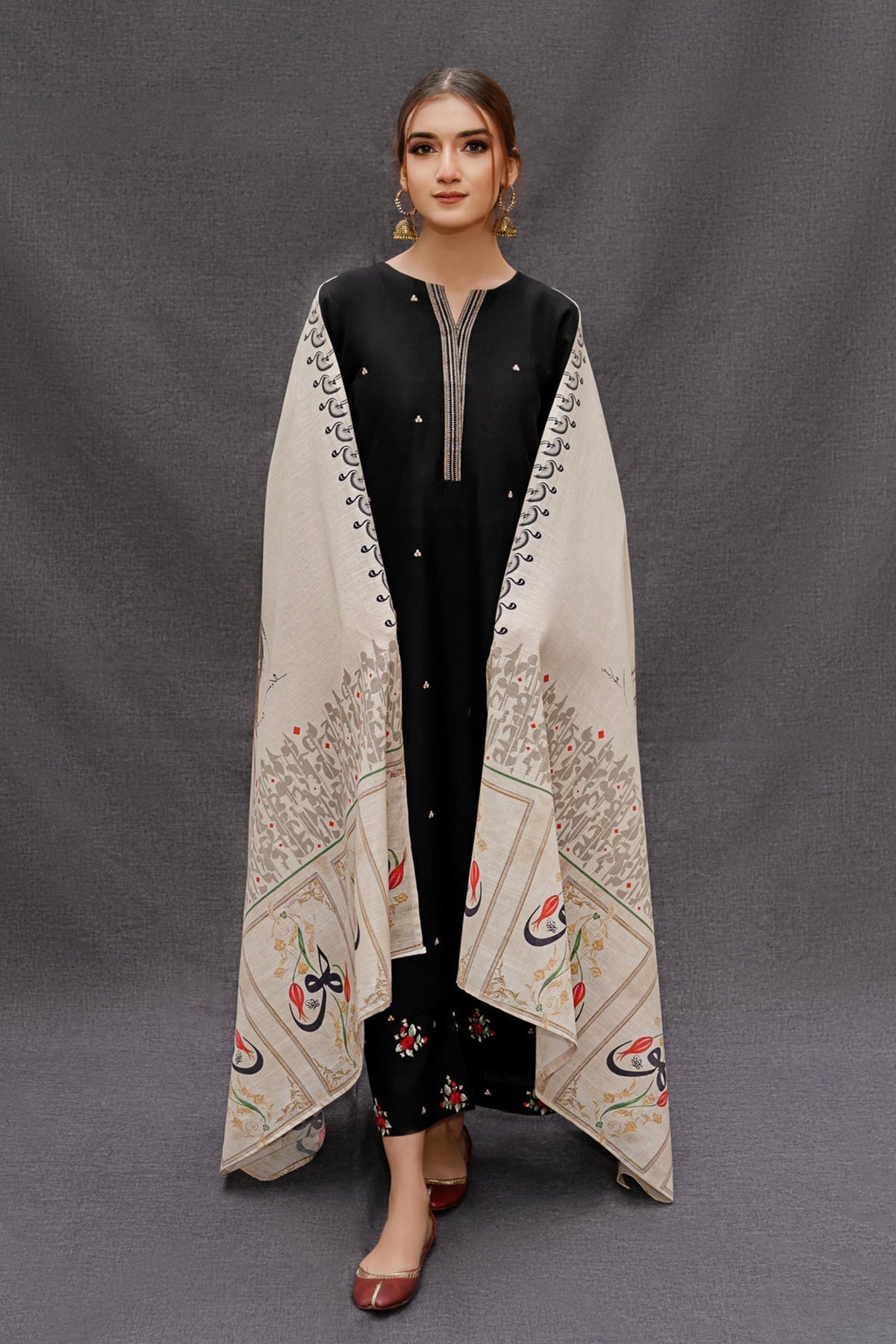 URGE -  – Luxury Embroidered 3-Piece in Lawn UNSTICED AS-02-B