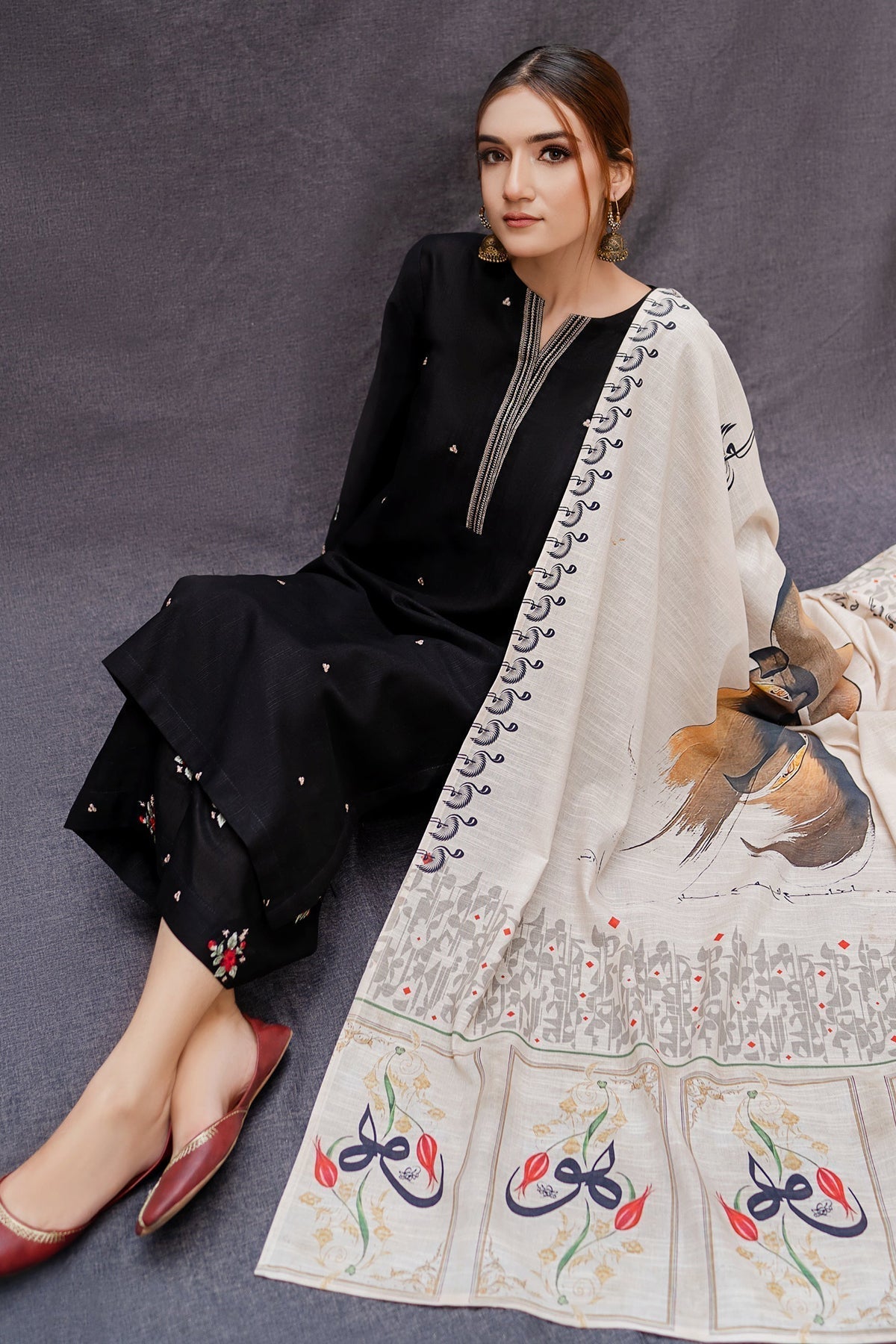 URGE -  – Luxury Embroidered 3-Piece in Lawn UNSTICED AS-02-B