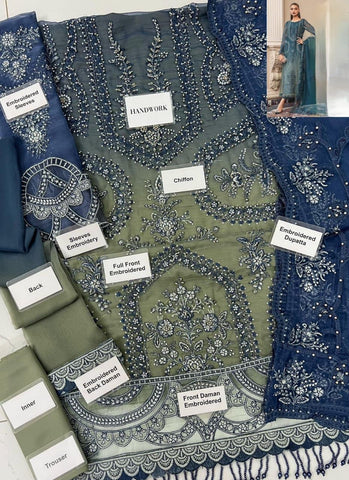 MARIA.B Fabric Details : Chiffon Embroidered  Heavy Addawork