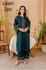 Embroidered 2Pc Lawn Unstitched Summer Dress - DE-1144B