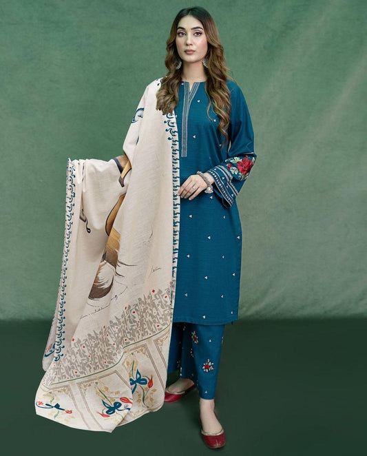 URGE -  – Luxury Embroidered 3-Piece in Lawn UNSTICED AS-02-A