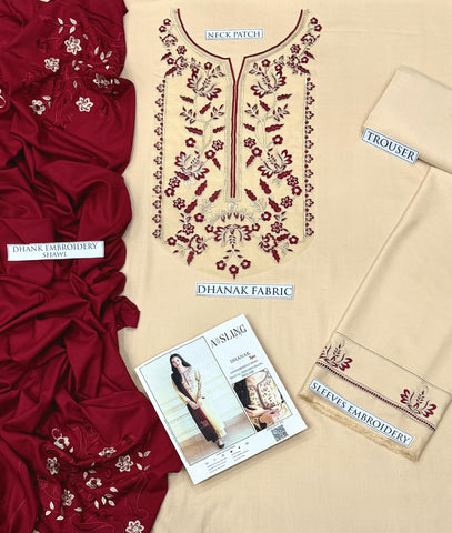 ASLINE– Luxury Embroidered 3-Piece in DHANAK