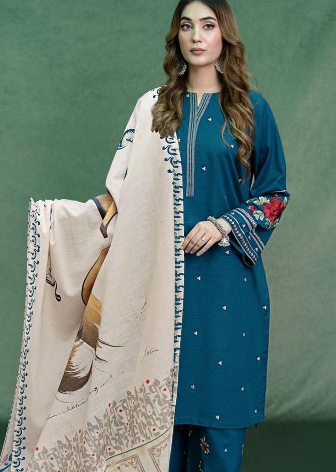 URGE -  – Luxury Embroidered 3-Piece in Lawn UNSTICED AS-02-A